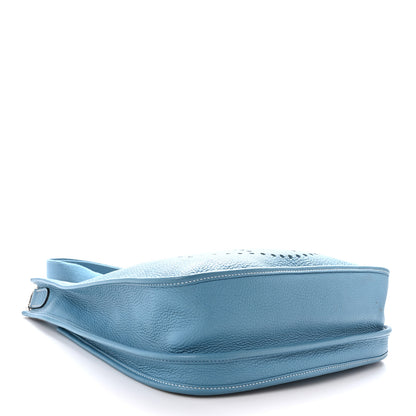 Hermes Taurillon Clemence Evelyne III GM Blue Jean 4 of 10