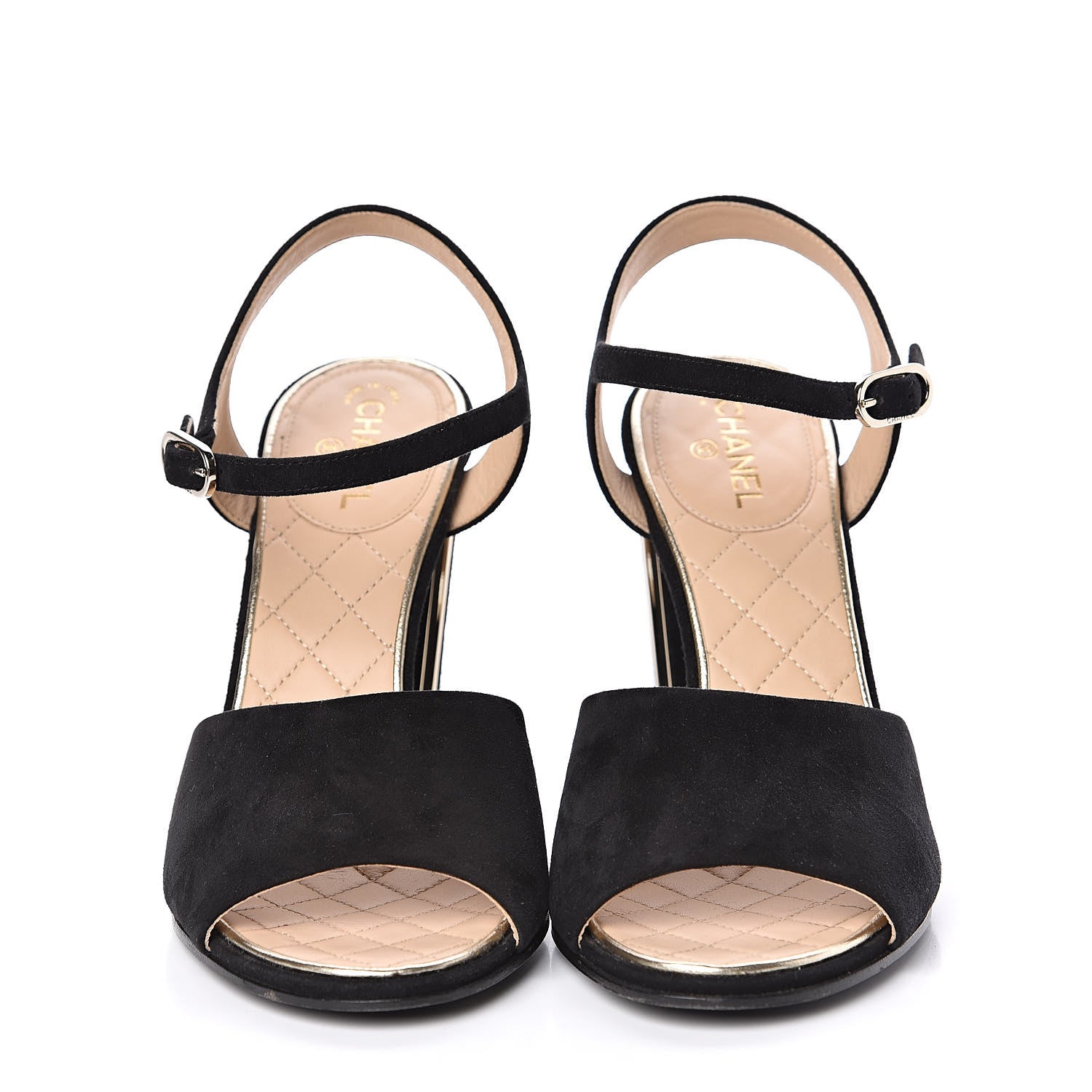 Chanel Suede Sandals 37 Black 2 of 10