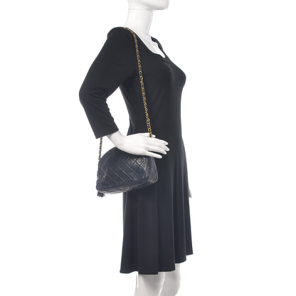 Chanel Lambskin Quilted Tassel Camera Case Navy 2 of 15