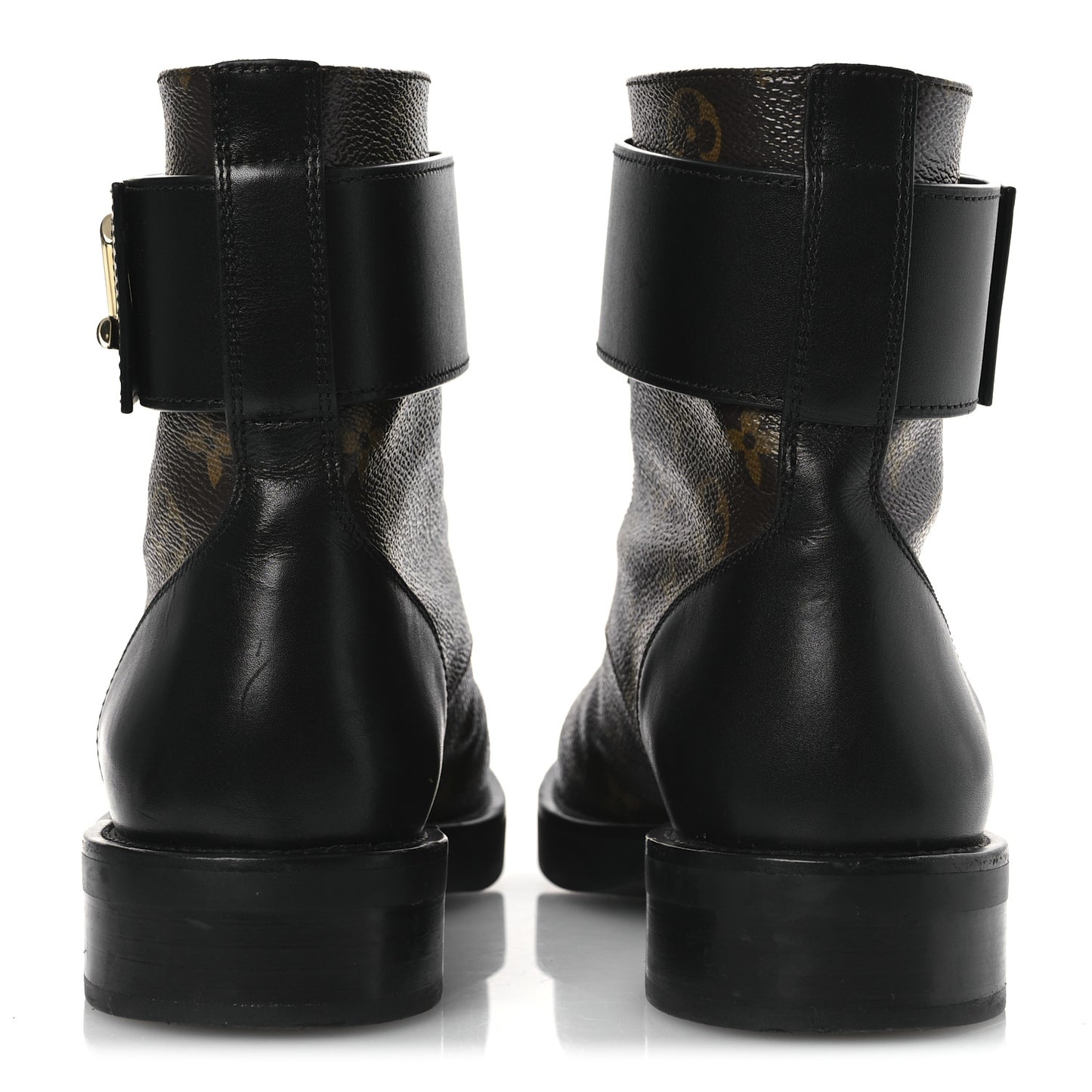Calfskin Monogram Wonderland Flat Ranger Boots 38 Black