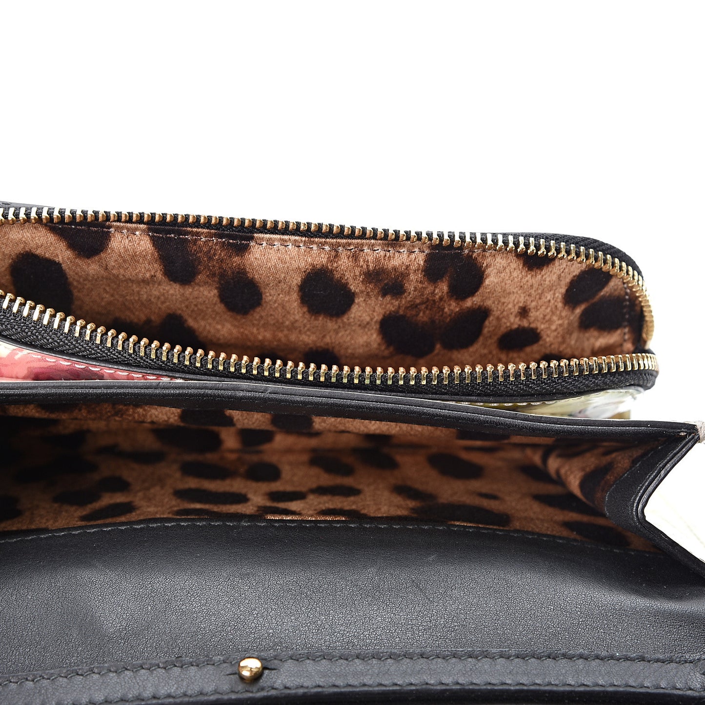 Patent Floral Print Wallet On Chain Multicolor