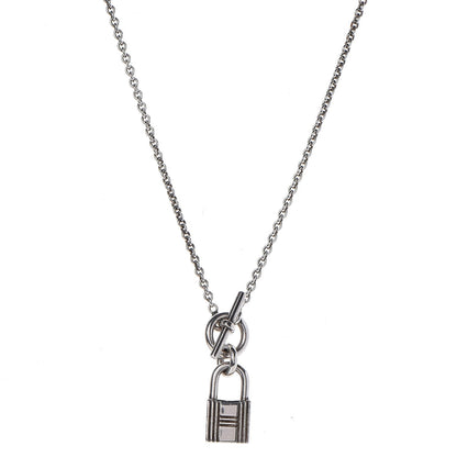 Hermes Sterling Silver Cadenas Kelly Lock Pendant Necklace 1 of 5
