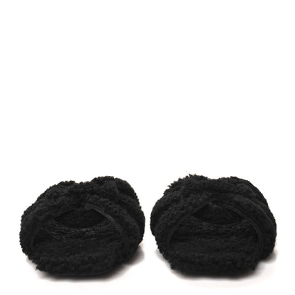 Saint Laurent Shearling Tribute Flat Mules 37.5 Black 2 of 9