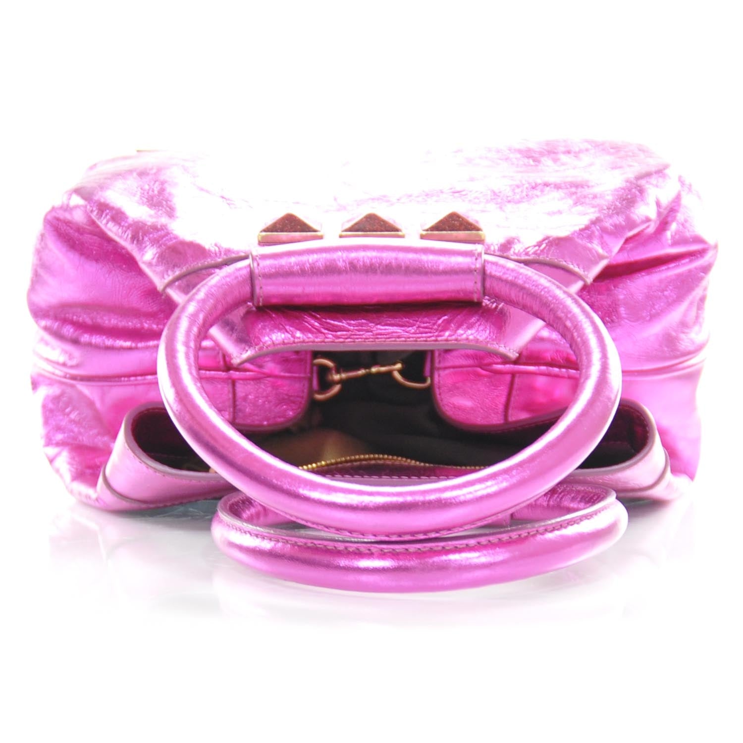 Marc Jacobs Crinkled Leather Cruise Tote Metallic Fuchsia 6 of 9