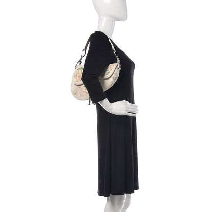 Christian Dior Calfskin Embroidered Romantic Flowers Saddle Bag White 2 of 12