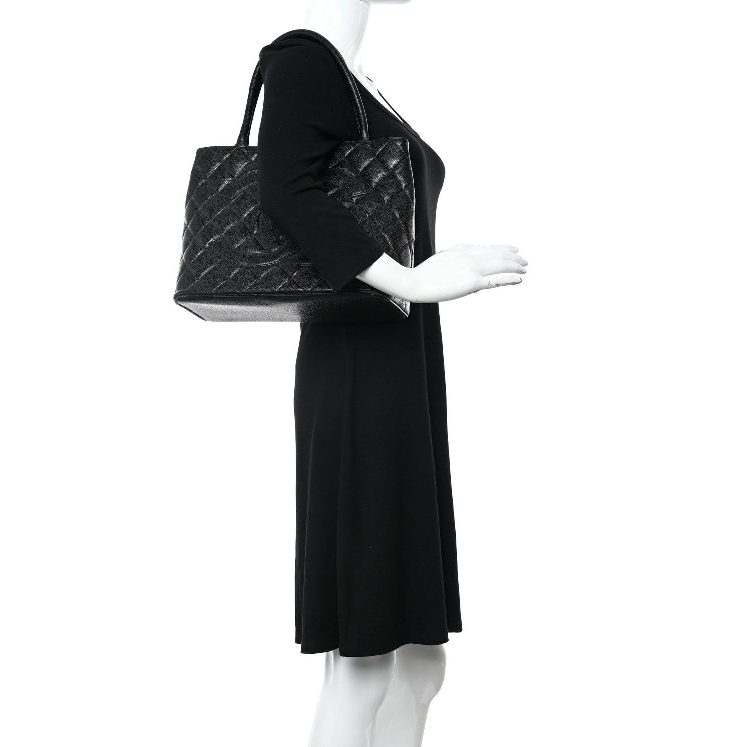 Chanel Caviar Quilted Medallion Tote Black 2 of 12