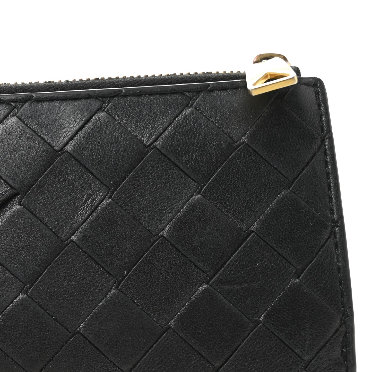 Nappa Intrecciato Bifold Zip Wallet Black