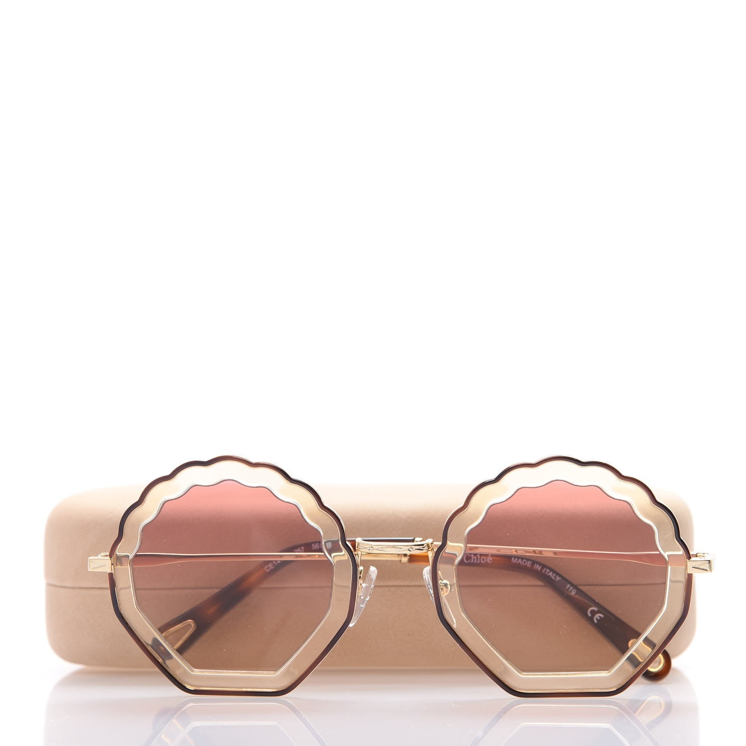 Chloe Scalloped Sunglasses CE147S Gold Pink 7 of 7