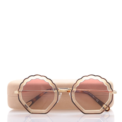 Chloe Scalloped Sunglasses CE147S Gold Pink 7 of 7
