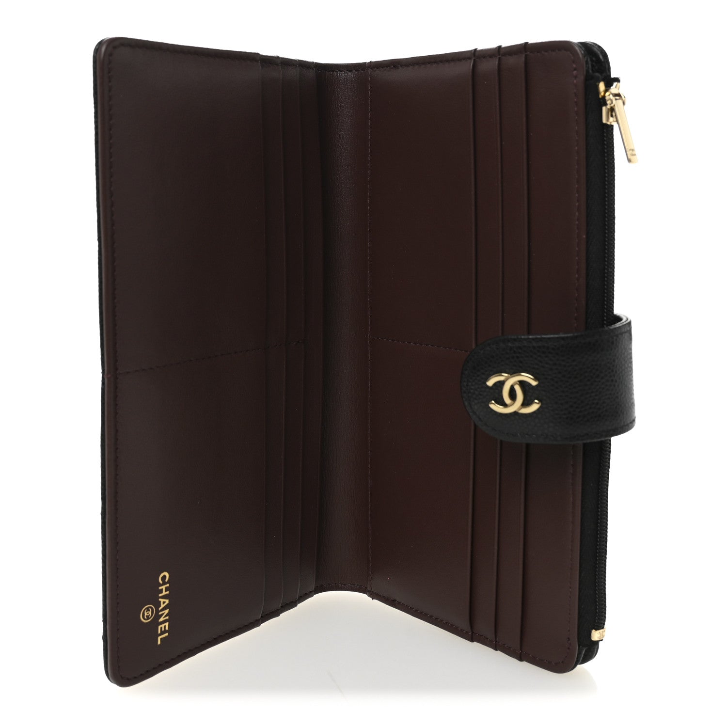 Chanel Caviar Quilted Long Zipped Wallet Black 5 of 9