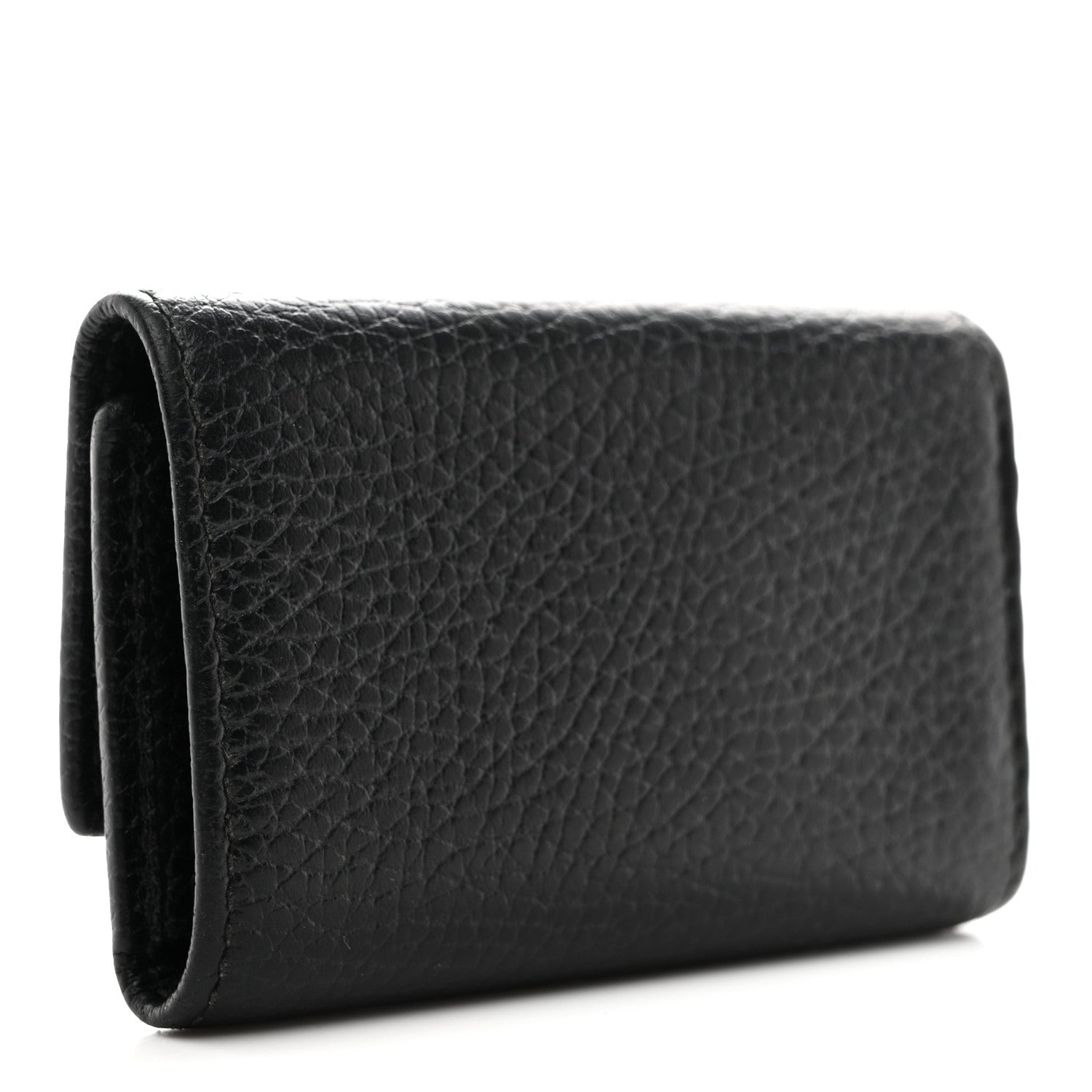 Gucci Pebbled Calfskin GG Marmont 6 Key Holder Black 3 of 8