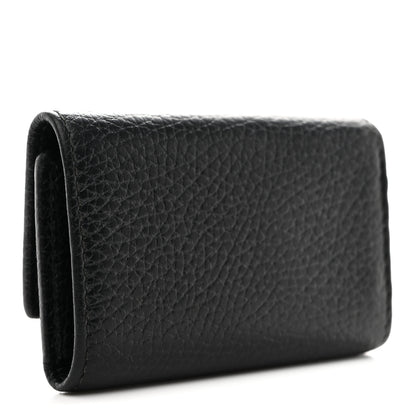 Gucci Pebbled Calfskin GG Marmont 6 Key Holder Black 3 of 8