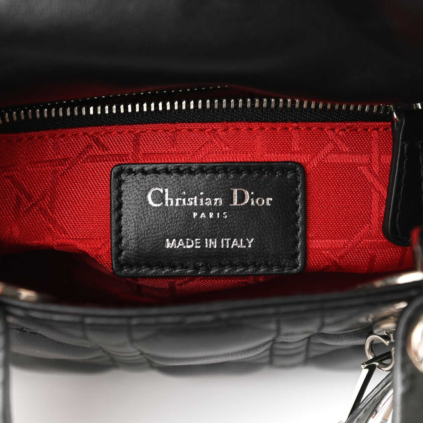 Lambskin Cannage Mini Lady Dior Black