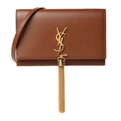 Saint Laurent Smooth Calfskin Classic Monogram Kate Tassel Chain Wallet Brown 1 of 9