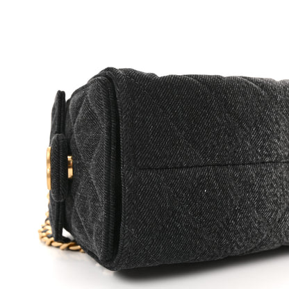 Chanel Washed Denim Quilted Mini Chanel 25 Handbag Black 9 of 11