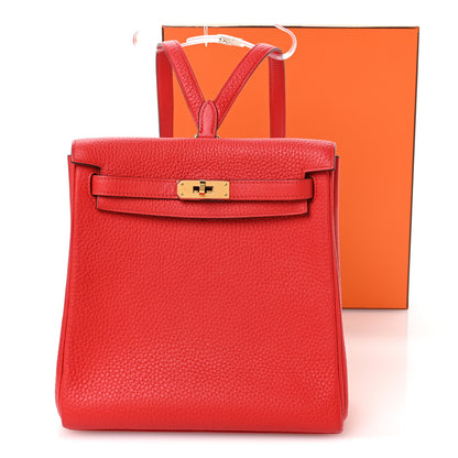 Hermes Taurillon Clemence Kelly Ado Backpack Rouge De Coeur 13 of 13