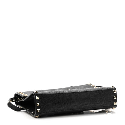 Valentino Garavani Vitello Medium Rockstud Flip Lock Crossbody Bag Black 4 of 9