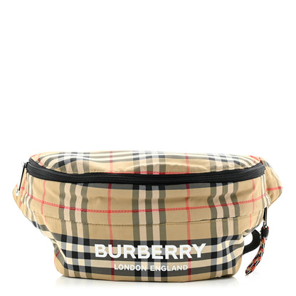 Burberry Nylon Rex Vintage Check Convertible Backpack Bum Bag Archive Beige Grey 10 of 15