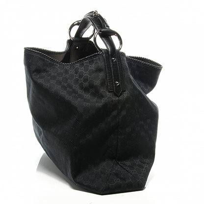 Gucci Monogram Large Horsebit Chain Hobo Black 6 of 8