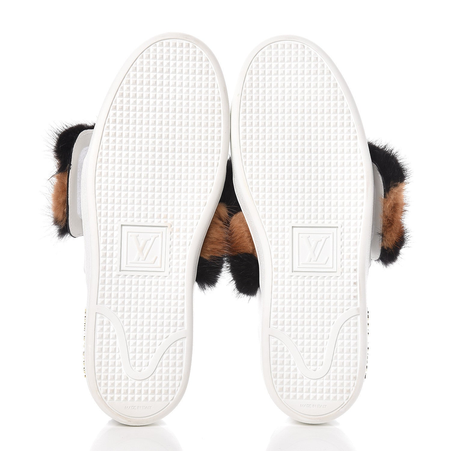 Louis Vuitton Calfskin Mink Fur Frontrow Sneakers 39 White 5 of 14
