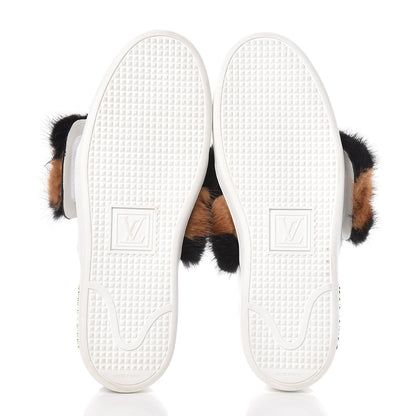 Louis Vuitton Calfskin Mink Fur Frontrow Sneakers 39 White 5 of 14