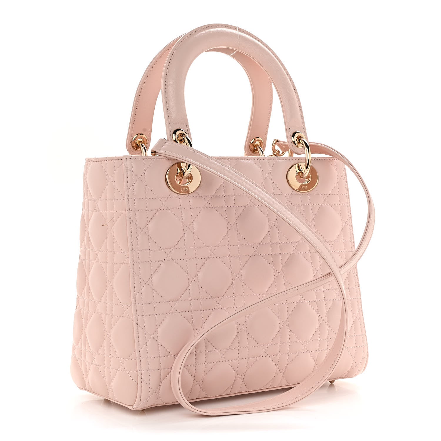 Christian Dior Lambskin Cannage Medium Lady Dior Light Pink 2 of 10