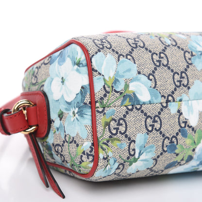 Gucci GG Supreme Monogram Blooms Mini Boston Navy Blue Hibiscus 8 of 9