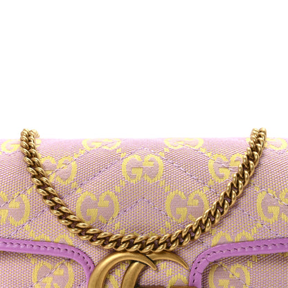 Gucci Monogram Super Mini GG Marmont Shoulder Bag Lilac Yellow 8 of 11