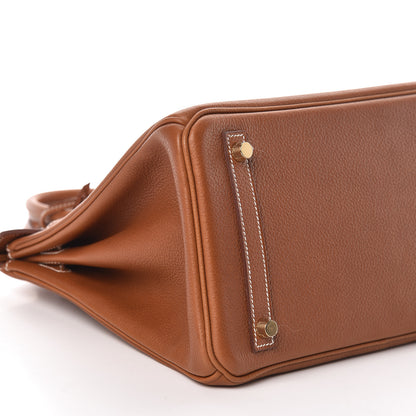 Hermes Natural Barenia Faubourg Birkin 30 Fauve 30 of 34