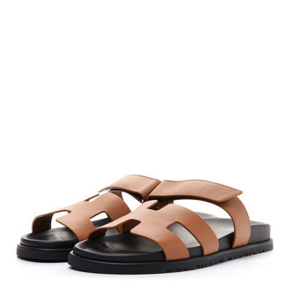 Hermes Calfskin Womens Chypre Sandals 41 Naturel 3 of 11