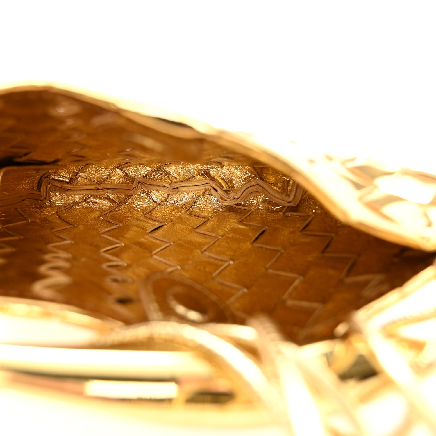 Bottega Veneta Mirror Laminated Nappa Intrecciato Mini Sardine Bag Gold 5 of 10