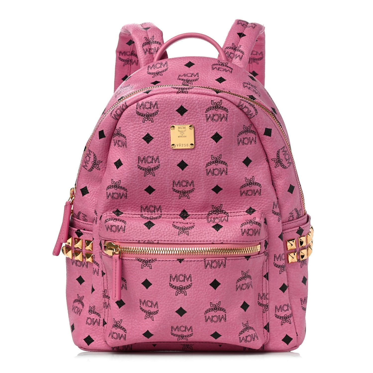 MCM Visetos Small Side Stud Stark Backpack Pink 1 of 9