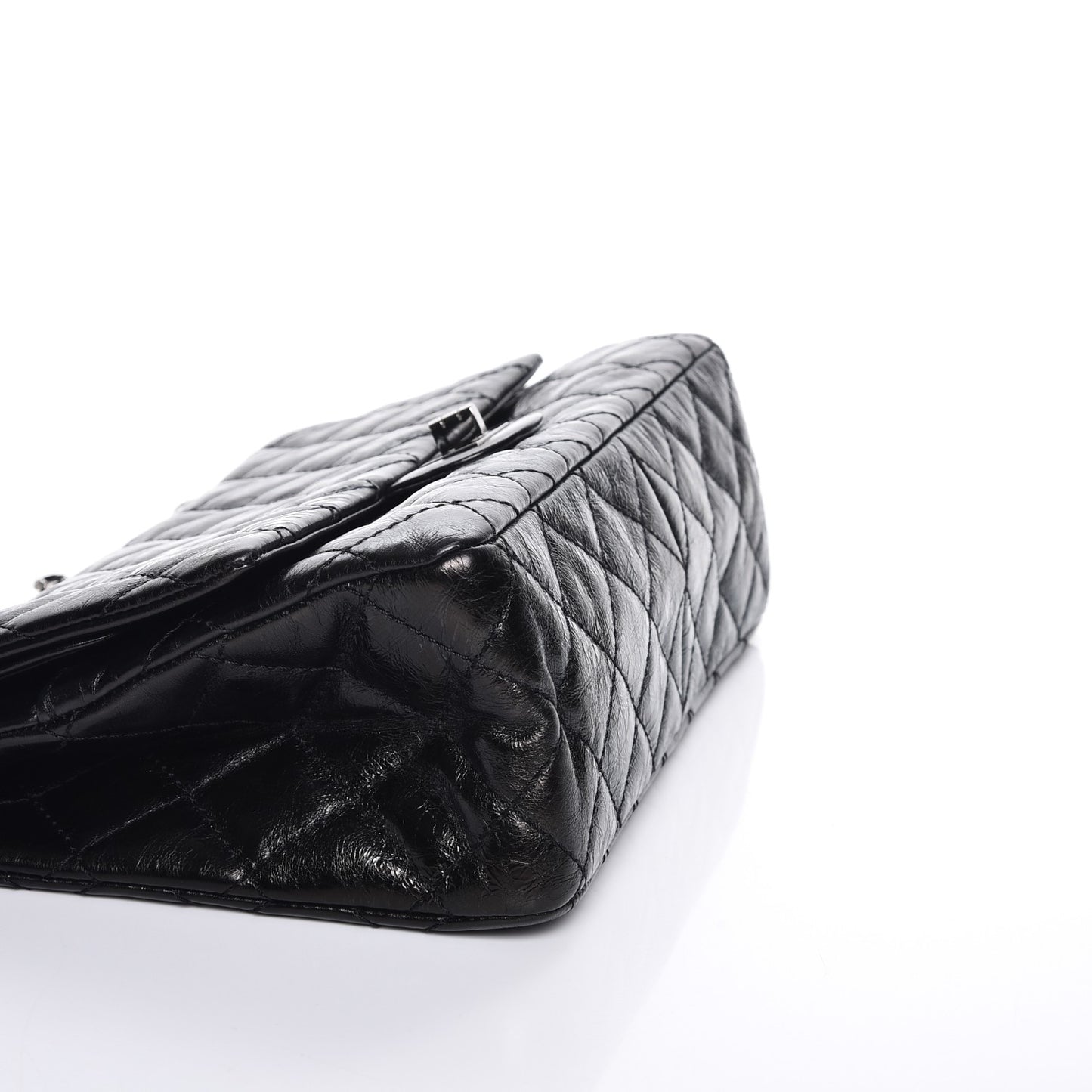 Metallic Aged Calfskin Quilted 2.55 Reissue 226 Flap Black