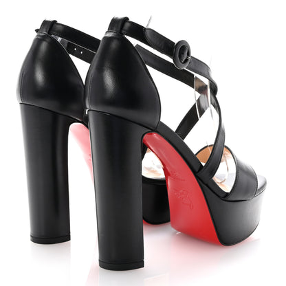 Christian Louboutin Nappa Loubi Bee Alta 130 Sandals 35 Black 5 of 9
