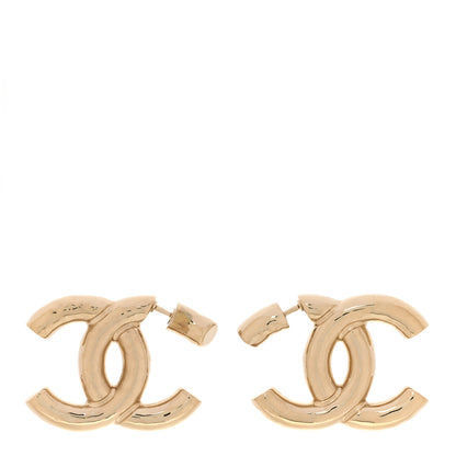 Chanel Metal Large CC Earrings Light Gold 1 of 5