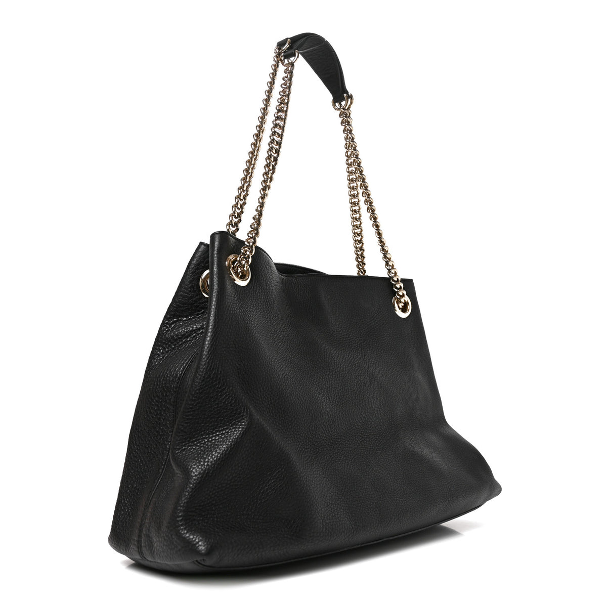 Gucci Pebbled Calfskin Medium Soho Chain Shoulder Bag Black 3 of 10
