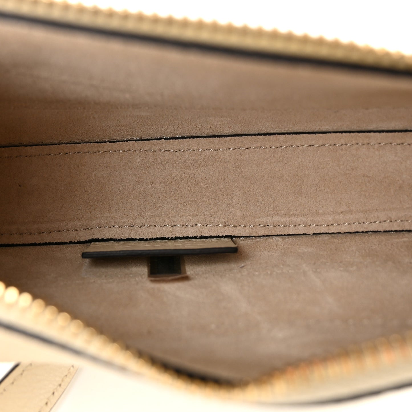 Grained Calfskin Banana Crossbody Bag Vegetal Beige