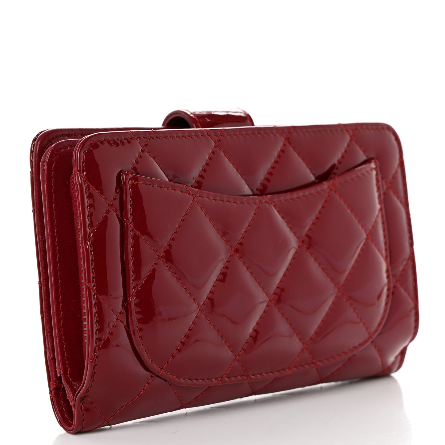 Patent CC French Wallet Red