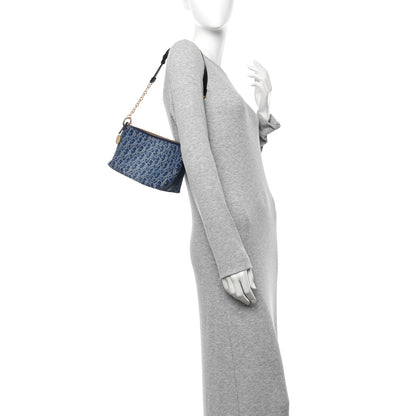 Christian Dior Denim Oblique Jacquard DiorStar Hobo Bag Blue 2 of 10