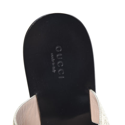Gucci Nappa Silk Galassia GG Marmont Thong Flat Sandals 38.5 Platino 7 of 13