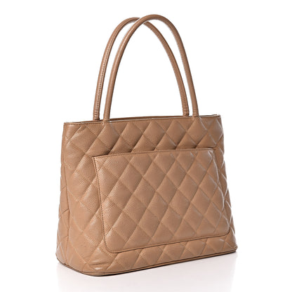 Chanel Caviar Quilted Medallion Tote Beige 3 of 18