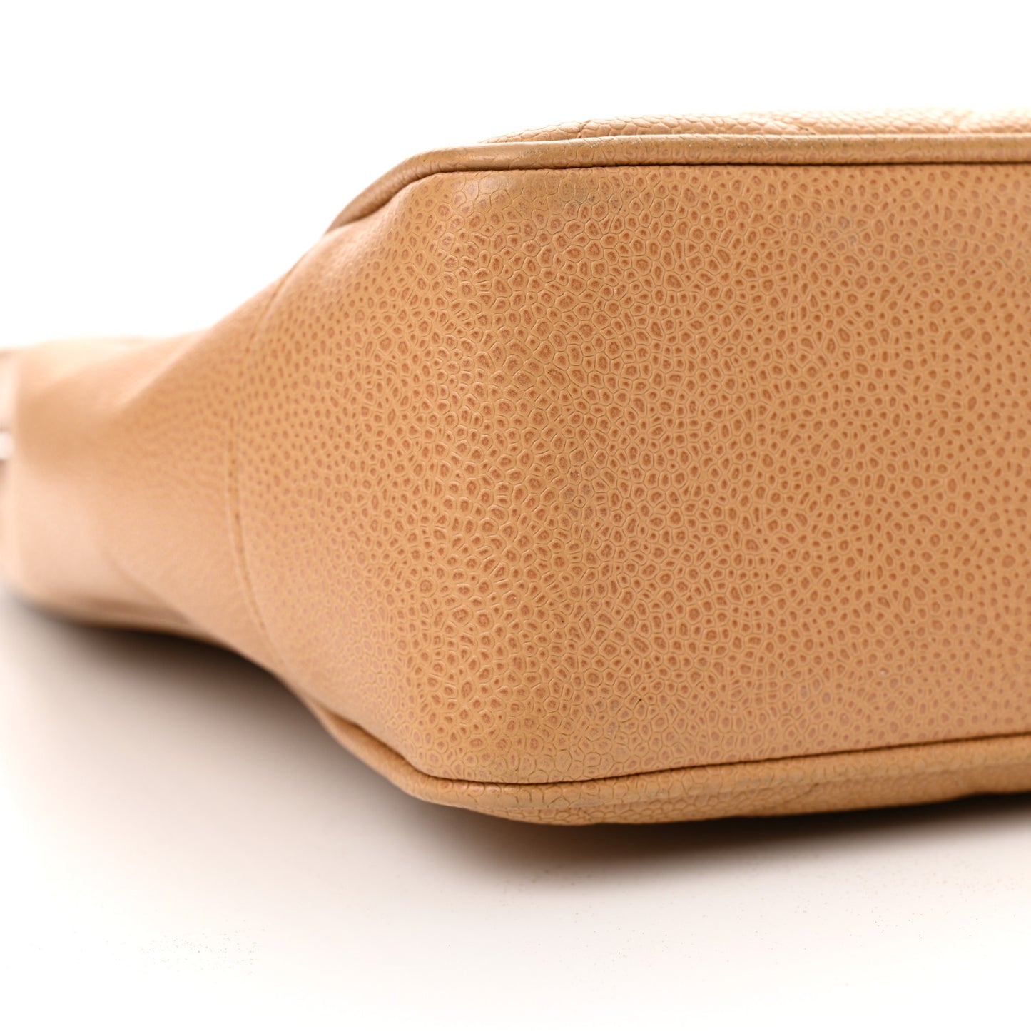 Caviar Quilted Shopper Tote Beige