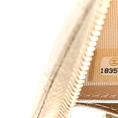 Chanel Metallic Lambskin Quilted Large Gusset Zip Around Wallet Gold 8 of 10