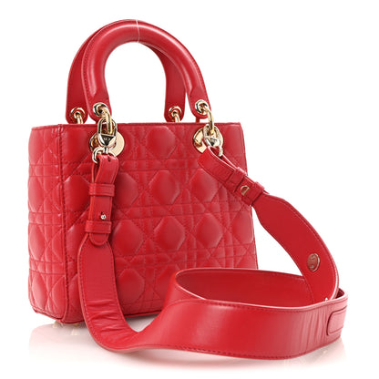 Christian Dior Lambskin Cannage Small Lucky Badges My Lady Dior Red 3 of 9