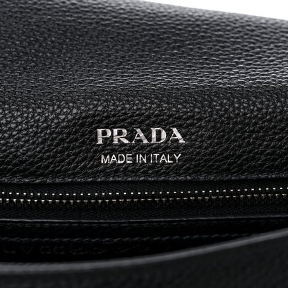 Prada Vitello Daino Soft Flap Crossbody Black 6 of 8