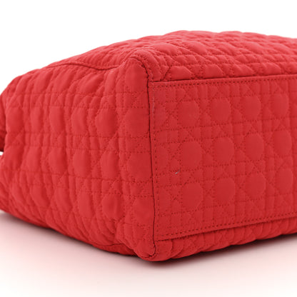 Christian Dior Nylon Cannage Large Lady Dior Red 9 of 12