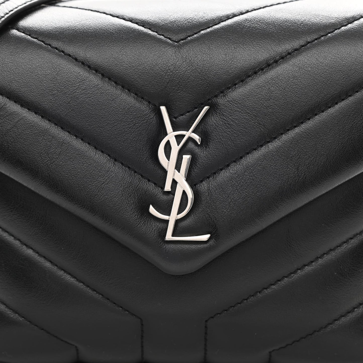 Calfskin Y Quilted Monogram Toy Loulou Crossbody Bag Black