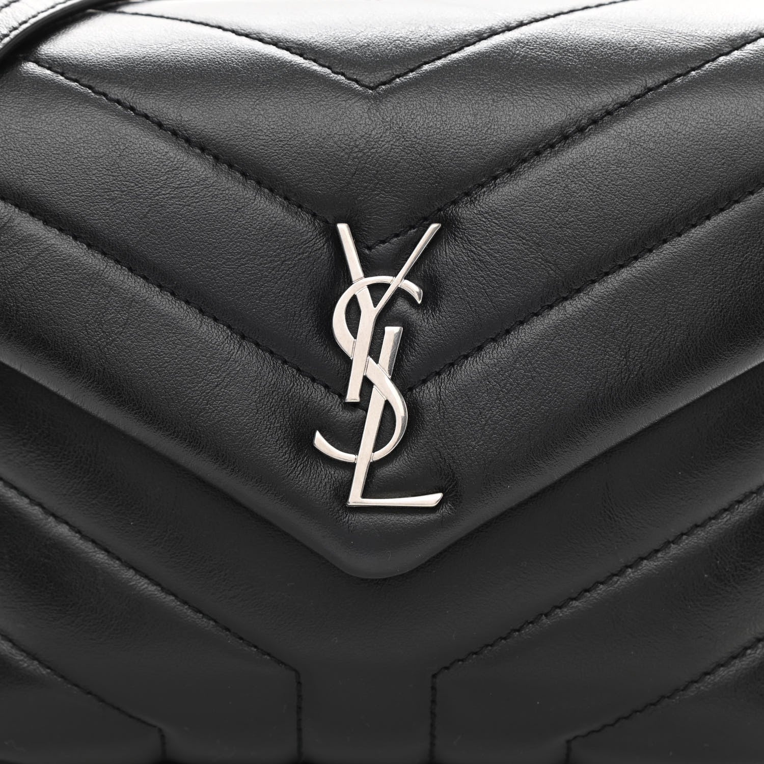 Saint Laurent Calfskin Y Quilted Monogram Toy Loulou Crossbody Bag Black 9 of 11