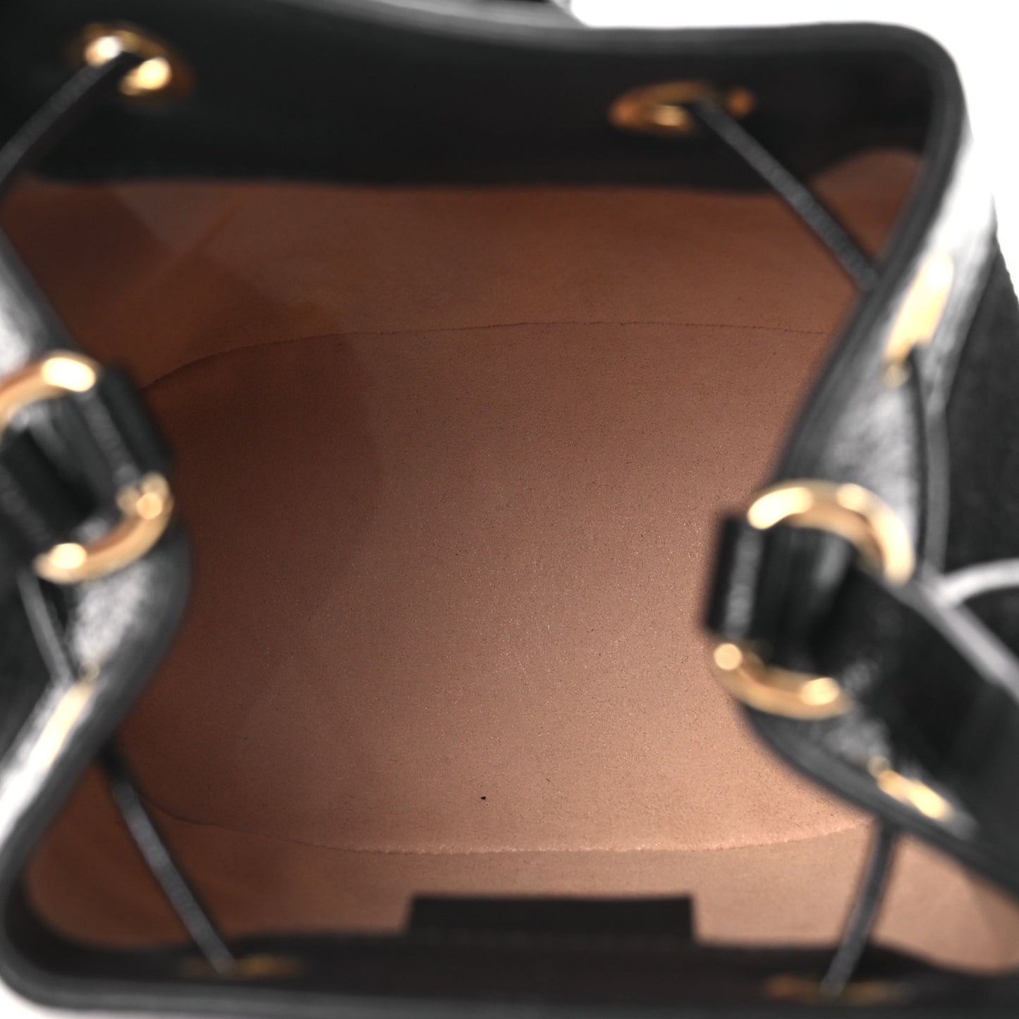 Suede Patent Web Mini Ophidia Bucket Bag Black