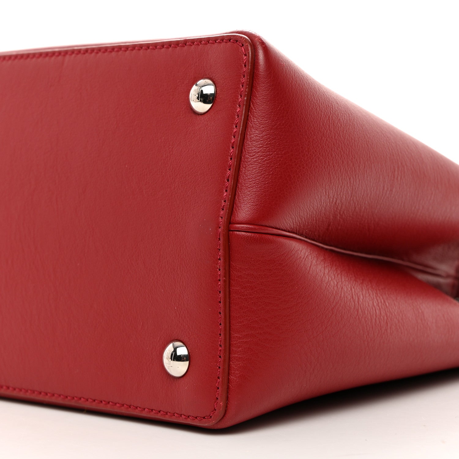 Fendi Vitello Dolce Fox Mink Crystal Bi-Color Monster Mirror Charm Petite 2Jours Tote Ribes 11 of 13